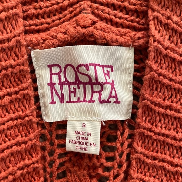 Anthropologie Rosie Netra Orange Button Sweater - size small - Picture 2 of 4